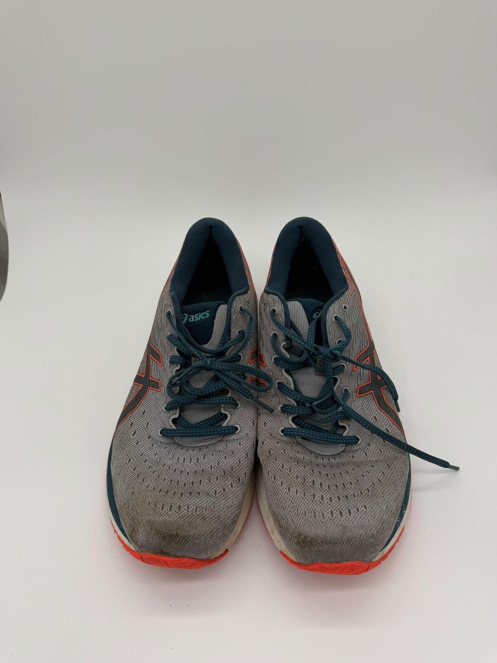 ASICS Shoes Mens Size 13 Gray Teal FlyteFoam Running Athletic Sneakers 1011A862